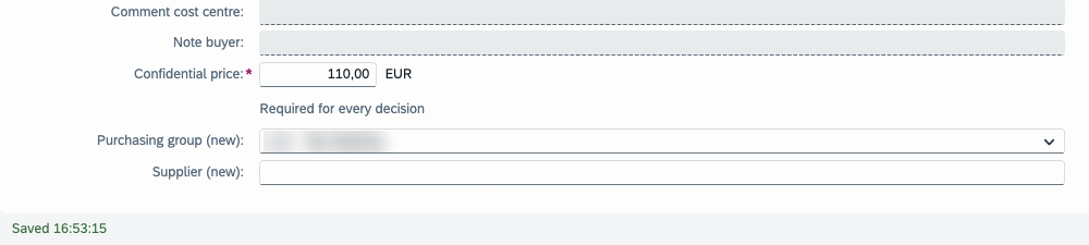 Input fields at a work item in the Fiori My Inbox